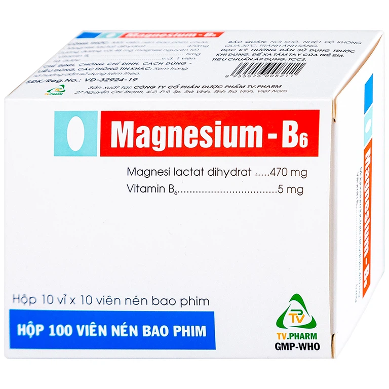 Thuốc Magnesium - B6 TV.Pharm giảm các triệu chứng thiếu hụt magnesi, nôn mửa, khó chịu