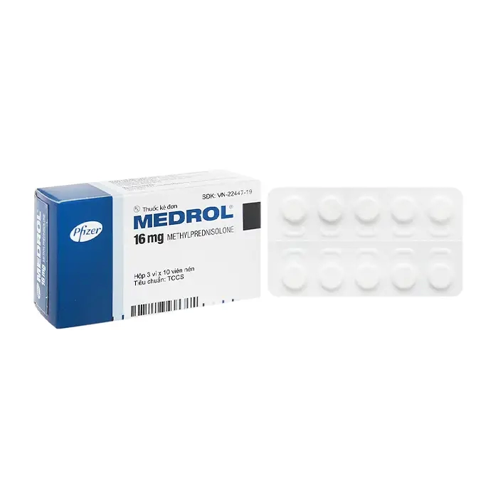 Thuốc Medrol 16mg Pfizer kháng viêm, điều trị rối loạn nội tiết, viêm tuyến giáp