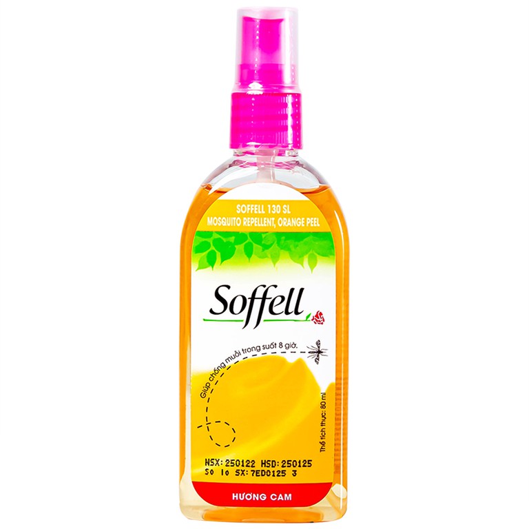 Xịt xua muỗi Soffell hương cam giúp chống muỗi trong suốt 8 giờ