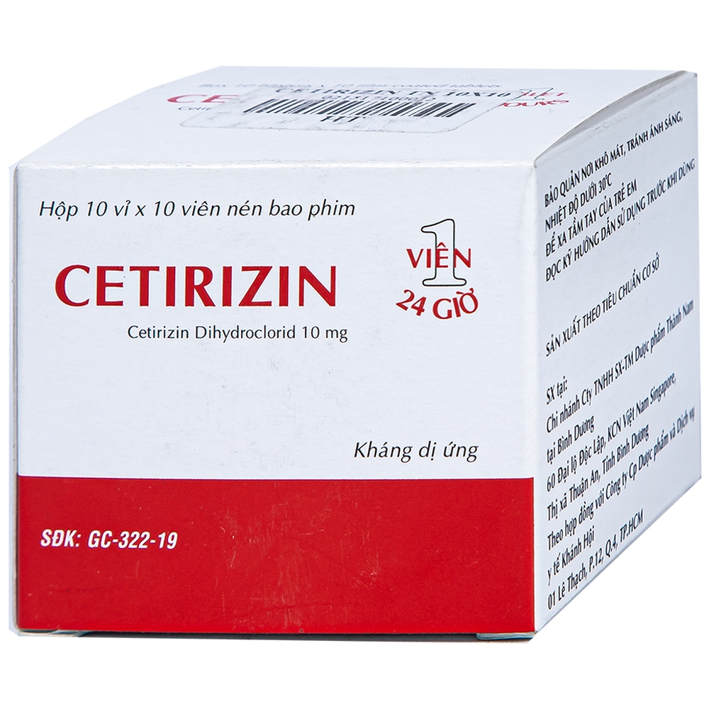 Thuốc Cetirizin 10mg Thành Nam