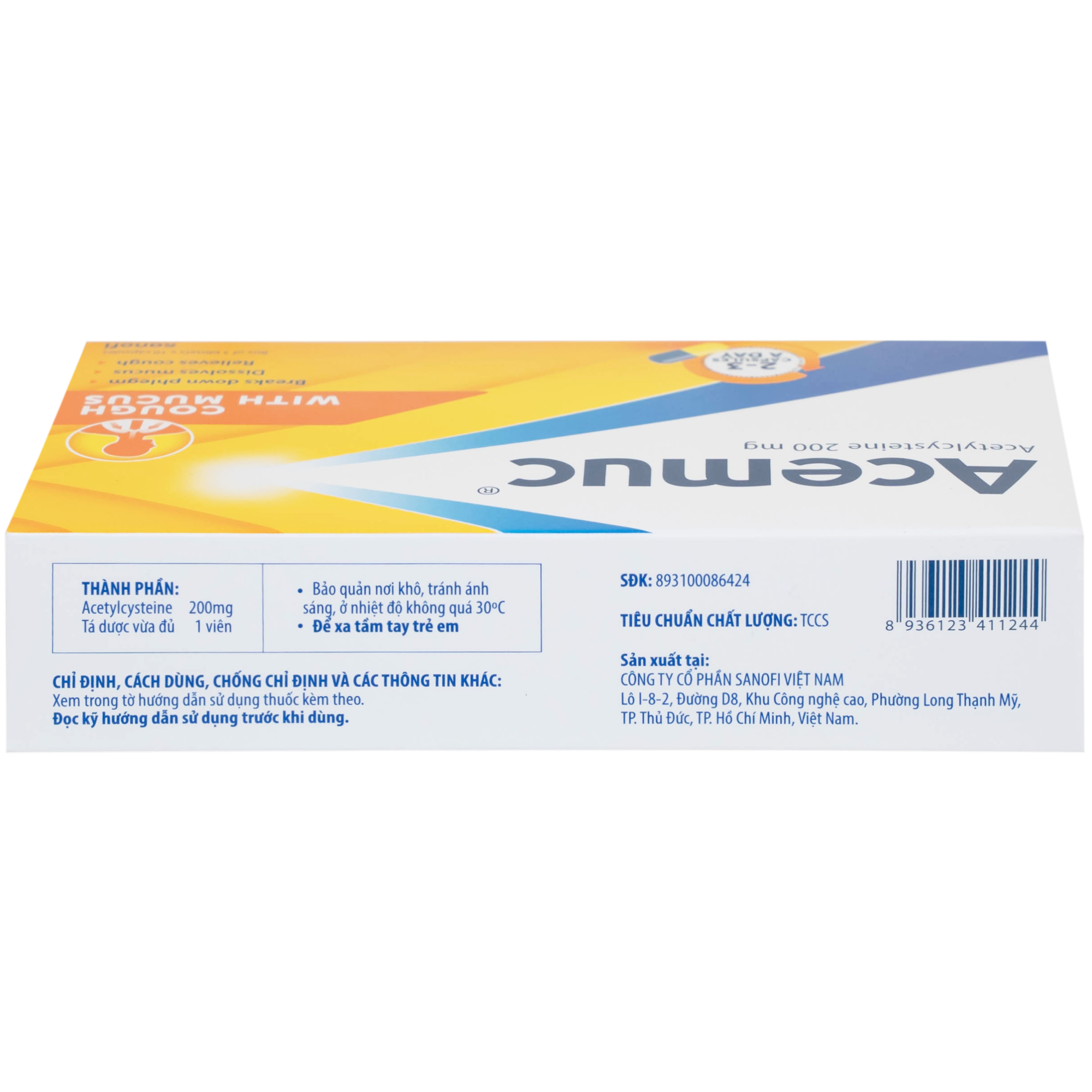 Thuốc Acemuc 200mg Sanofi long đàm, tiêu nhầy, giảm ho - Ảnh 3