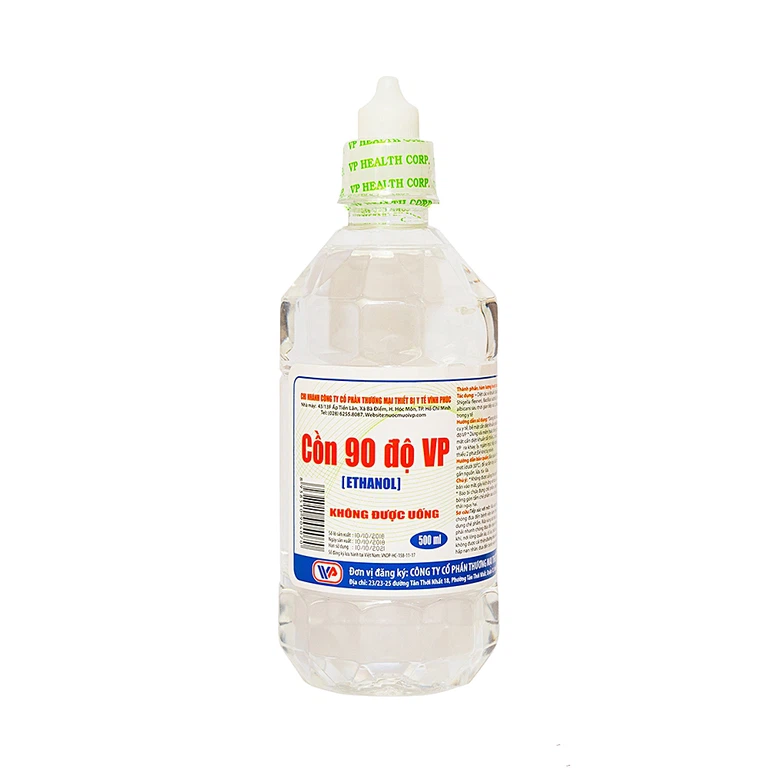 Cồn 90 độ Vĩnh Phúc tiệt trùng các dụng cụ y tế (500ml)