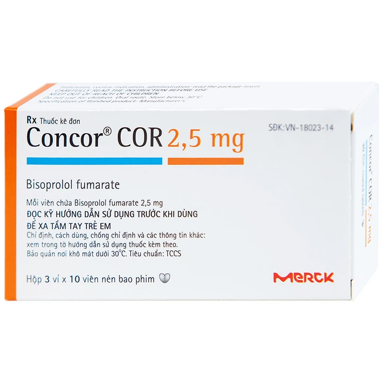 Thuốc Concor Cor 2.5mg Merck điều trị suy tim mãn tính
