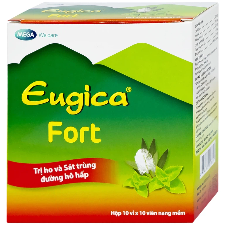 Thuốc Eugica Fort DHG điều trị các chứng ho, đau họng, sổ mũi, cảm cúm