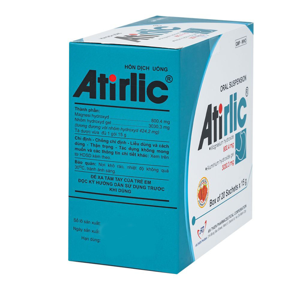 Hỗn dịch uống Atirlic 15g An Thiên điều trị viêm loét dạ dày - tá tràng cấp và mạn tính - Ảnh 2