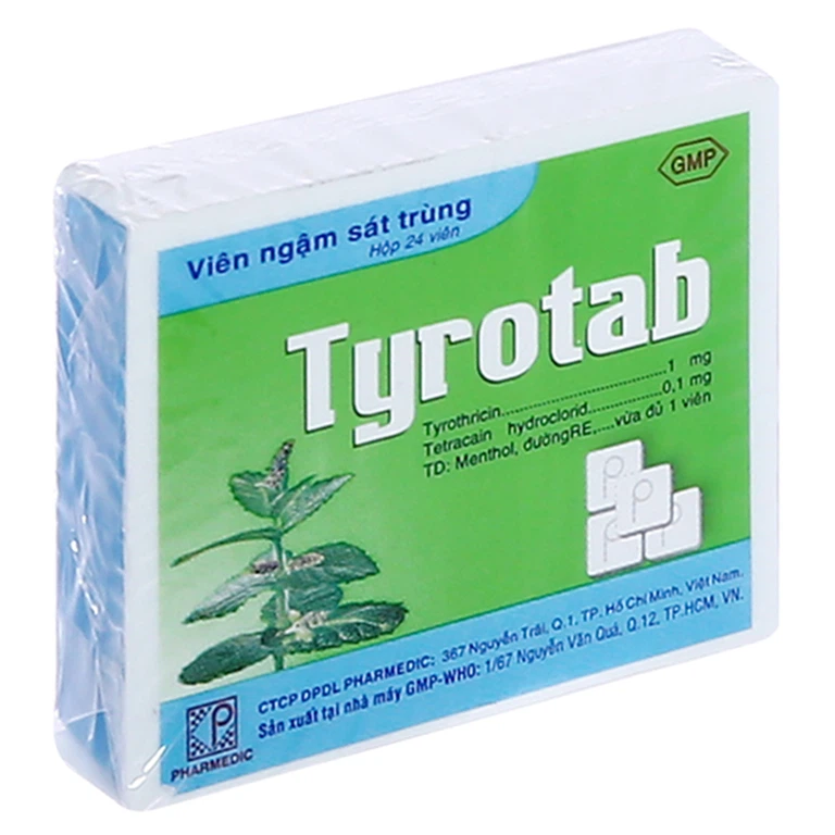Viên ngậm sát trùng Tyrotab Pharmedic