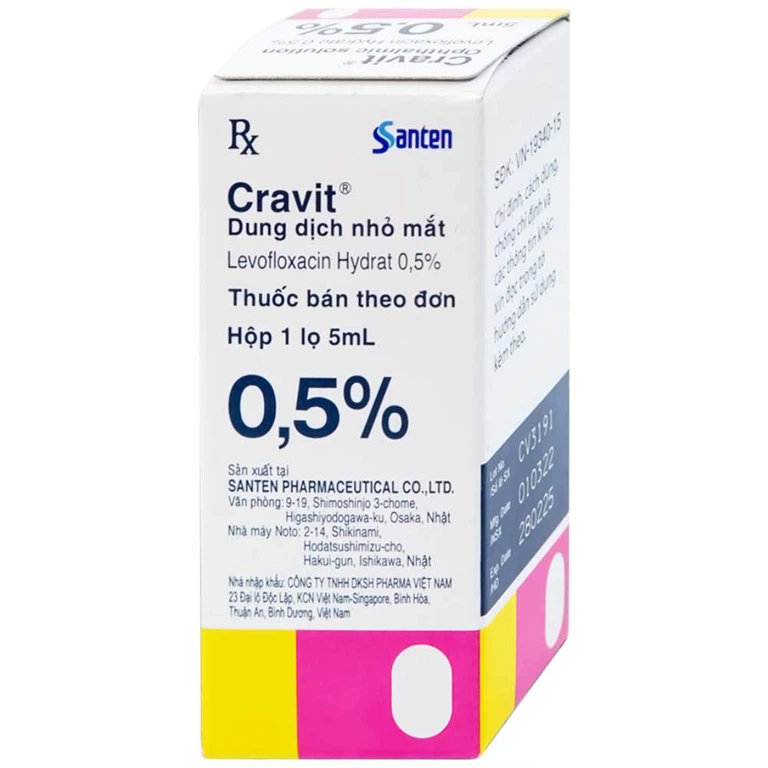 Thuốc nhỏ mắt Cravit 0.5% Santen - Ảnh 2