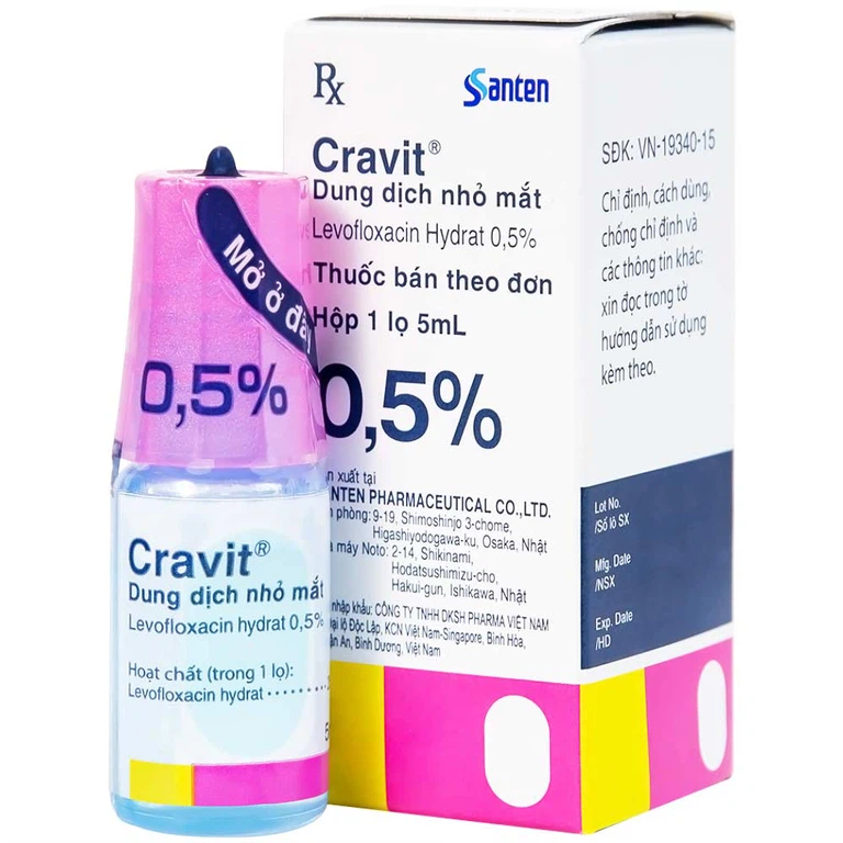Thuốc nhỏ mắt Cravit 0.5% Santen